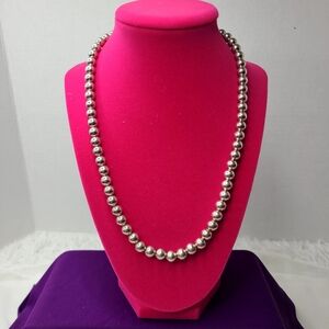 Sterling Silver Bead Necklace
